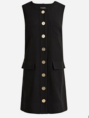 J. Crew Button-Front Shift Dress in Drapey Crepe